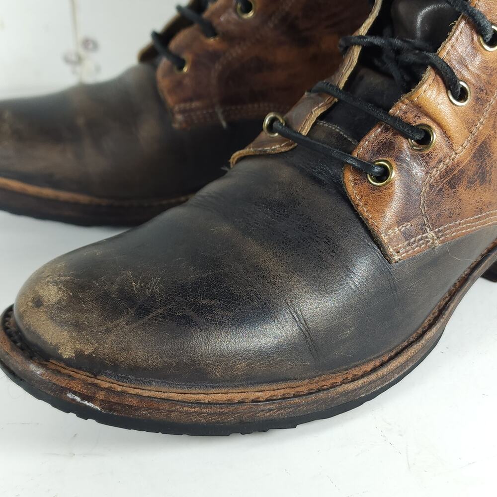 Bed Stu Protege Men's US8 Brown Leather Distressed Cap Toe Trek Combat Boots - Picture 12 of 16